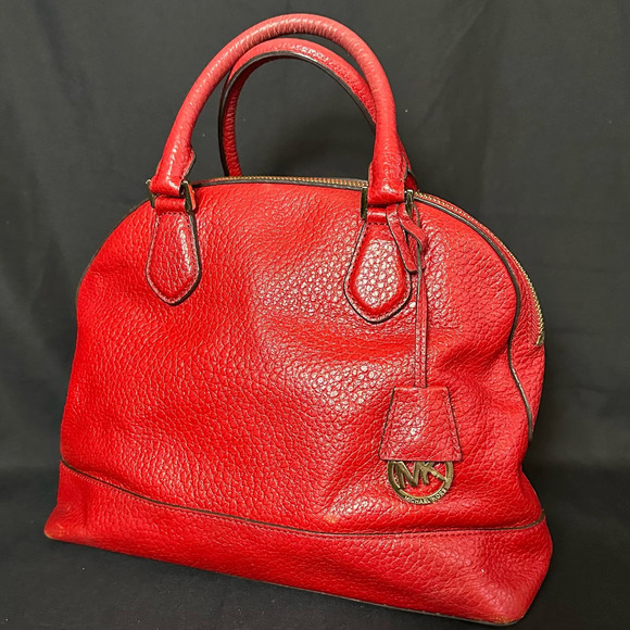 Michael Kors Handbags - Michael Kors SMYTHE Dome Pebble Leather Satchel Shoulder Bag Chili 30T5GSOS3E